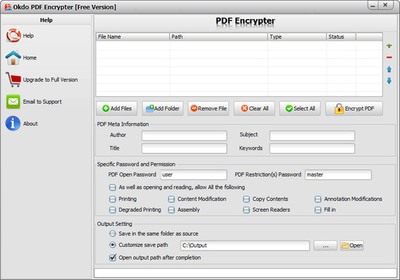 Okdo PDF Encrypter 一款简单高效的免费PDF加密工具